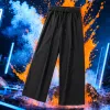 Black drawstring wide-leg pants, high-waisted and slimming casual sports trousers Specification image